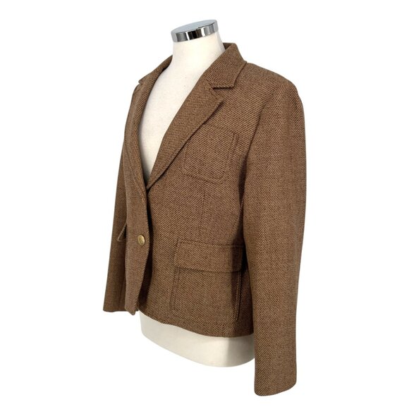 J.Crew Shrunken Fit Wool Blazer Jacket in Tan Size 14 - Picture 8 of 13